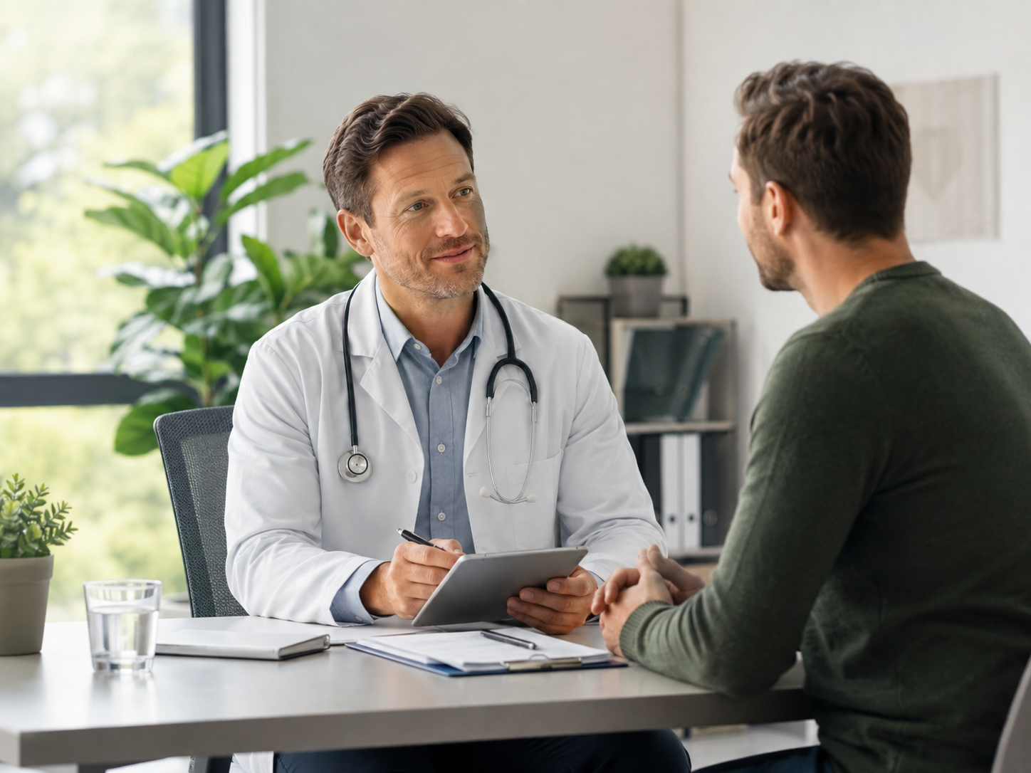 Arbeitsmedizin Meschede – Betriebsarzt im Beratungsgespräch